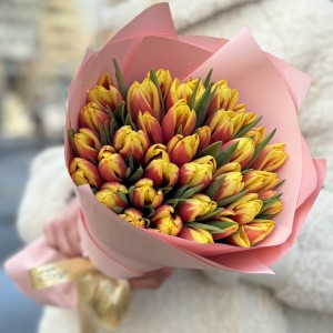35 красно-желтых тюльпанов Денмарк