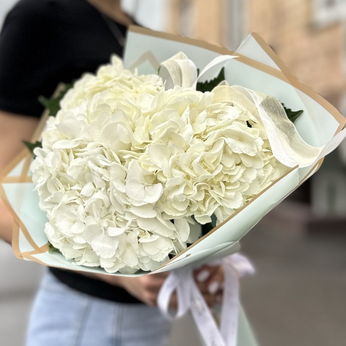 3 белые гортензии