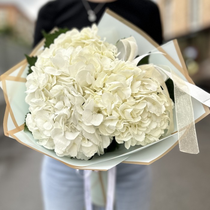 3 белые гортензии