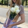 3 белые розы 60 см