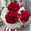 3 красных французских роз с эвкалиптом