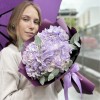 3 лавандовые гортензии с эвкалиптом