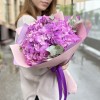 3 сиреневые гортензии с эвкалиптом