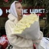 41 длинная белая роза 70 см