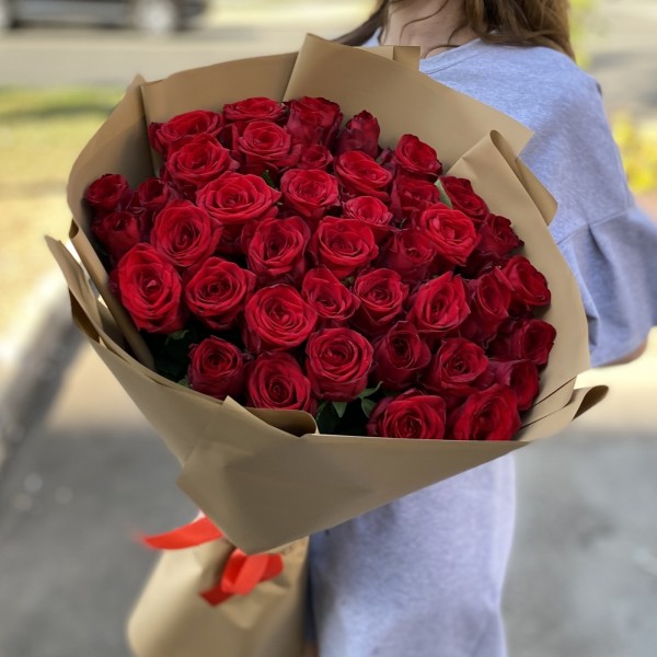 41 красная роза 70 см