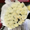 45 длинных белых роз 70 см
