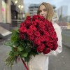 45 красных роз 80 см на юбилей