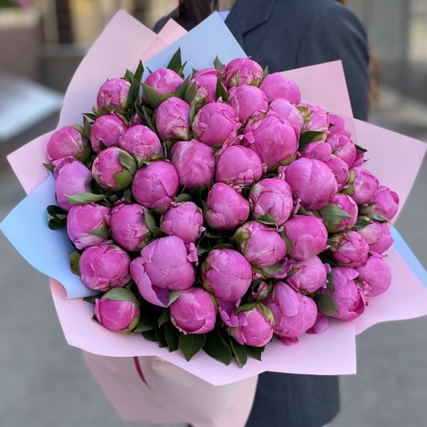 45 розовых пионов Флеминг
