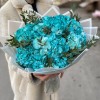 5 голубых гортензий с эвкалиптом