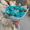 5 голубых гортензий с эвкалиптом