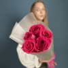 5 малиновых роз Пинк Флойд 60 см