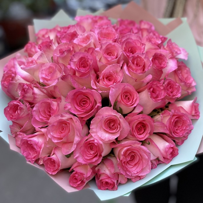 51 розовая роза Булевард