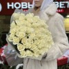51 длинная белая роза 70 см