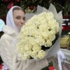 51 длинная белая роза 70 см