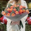 51 красно-оранжевая роза 3Д с нобилисом