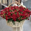 51 кустовая роза Рубикон в корзине