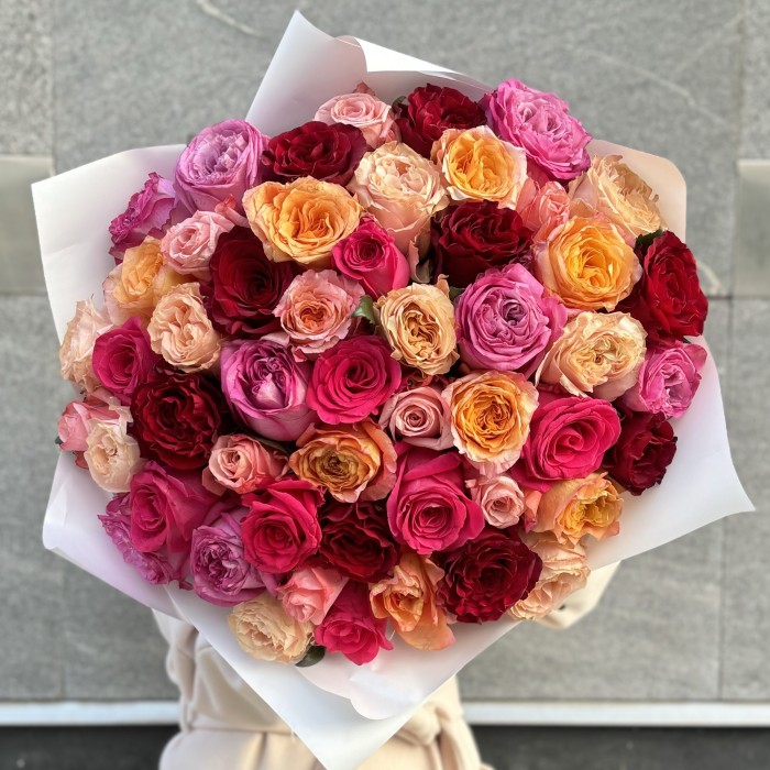 51 роза праздничный микс