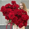 51 пышная красная роза Хартс