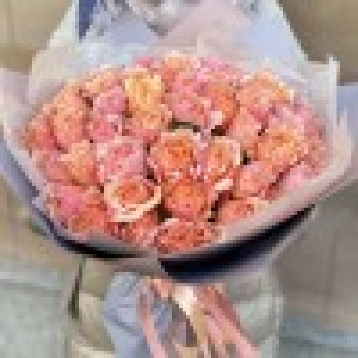 51 персиковая розовая пионовидная роза