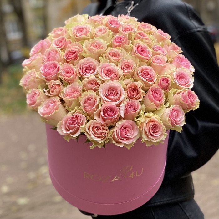 51 роза Топ-гир в коробке