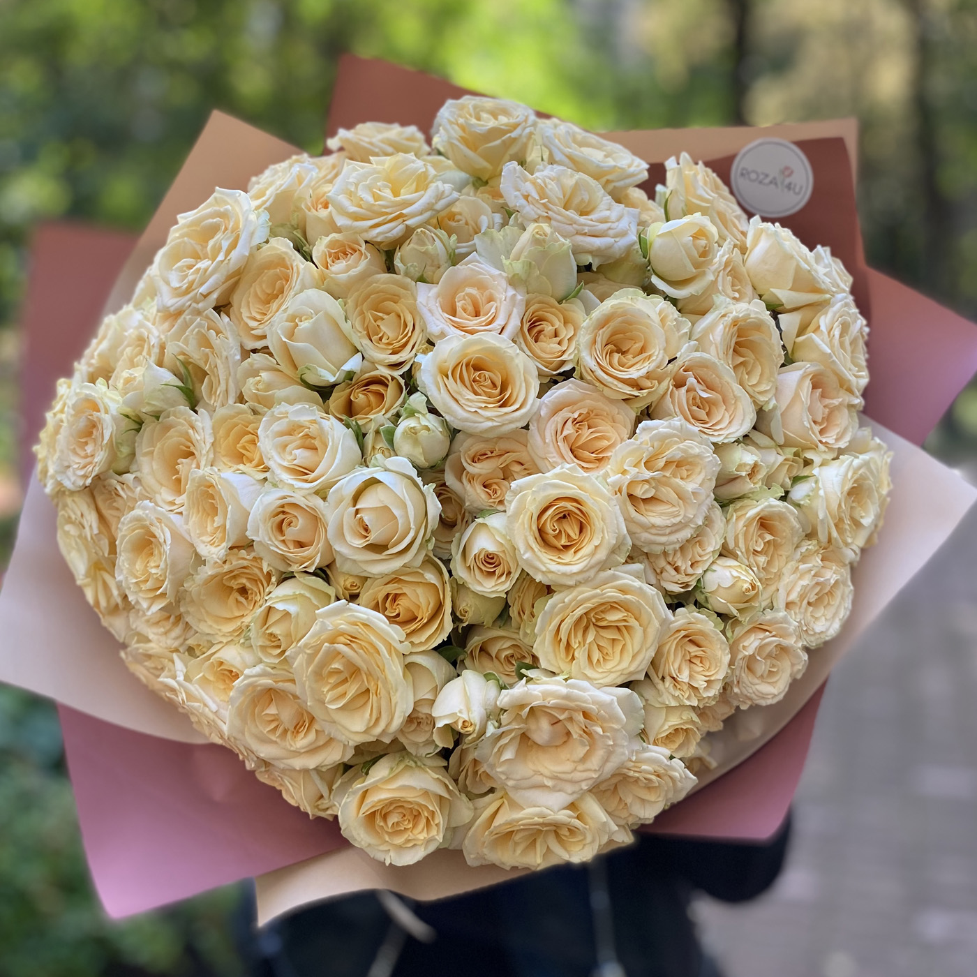 Кустовая роза кремовая недорогие свадебные букеты с доставкой