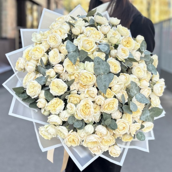 51 кустовая пионовидная кремовая роза Джульетта