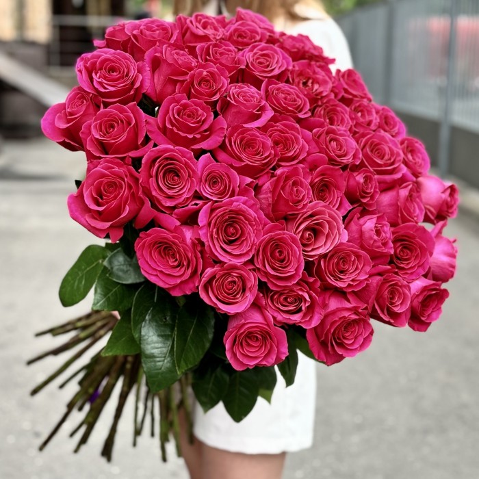 51 малиновая роза Пинк Флойд 80 см