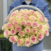51 нежно-розовая роза в корзине