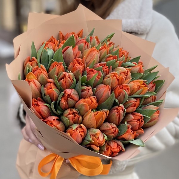 51 оранжевый пионовидный тюльпан Эрмитаж Даб