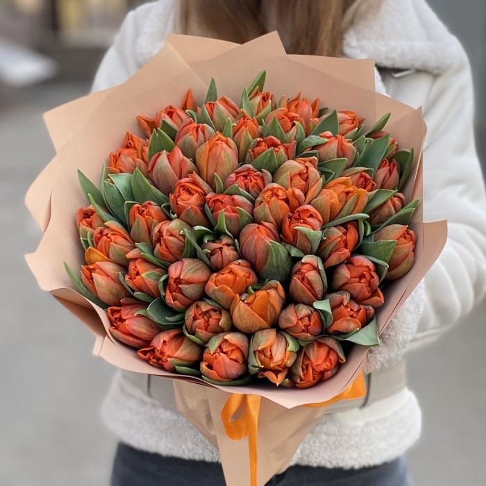 51 оранжевый пионовидный тюльпан Эрмитаж Даб