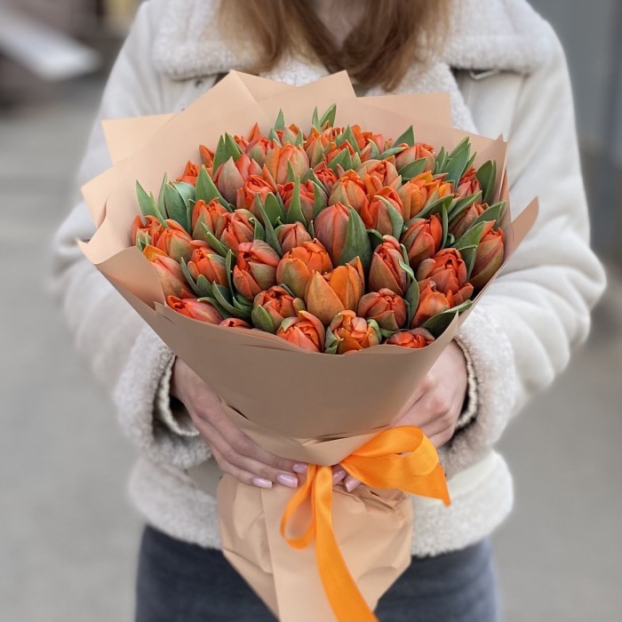 51 оранжевый пионовидный тюльпан Эрмитаж Даб