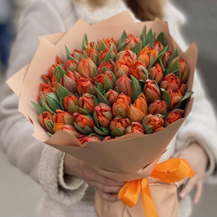 51 оранжевый пионовидный тюльпан Эрмитаж Даб