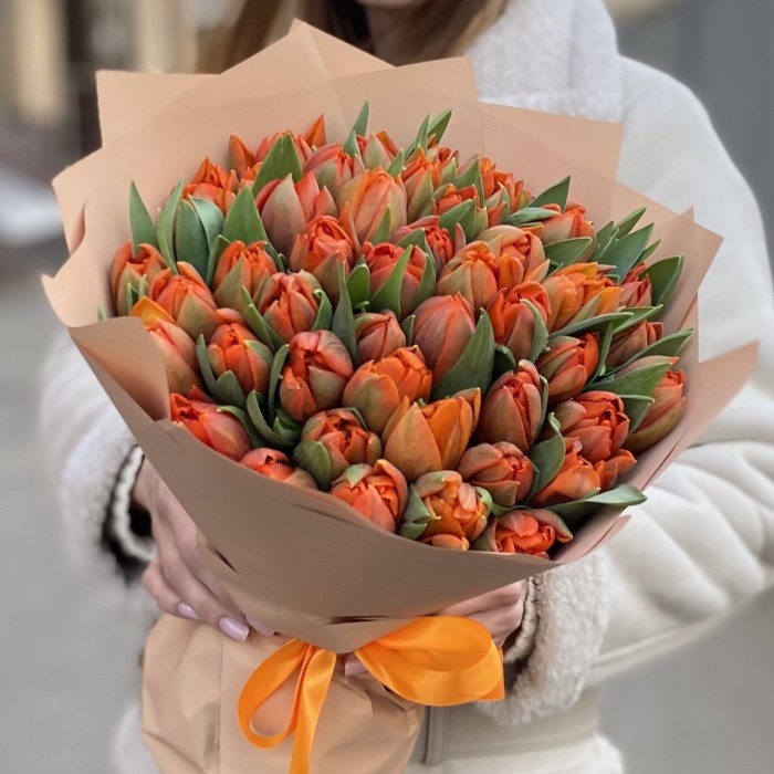 51 оранжевый пионовидный тюльпан Эрмитаж Даб