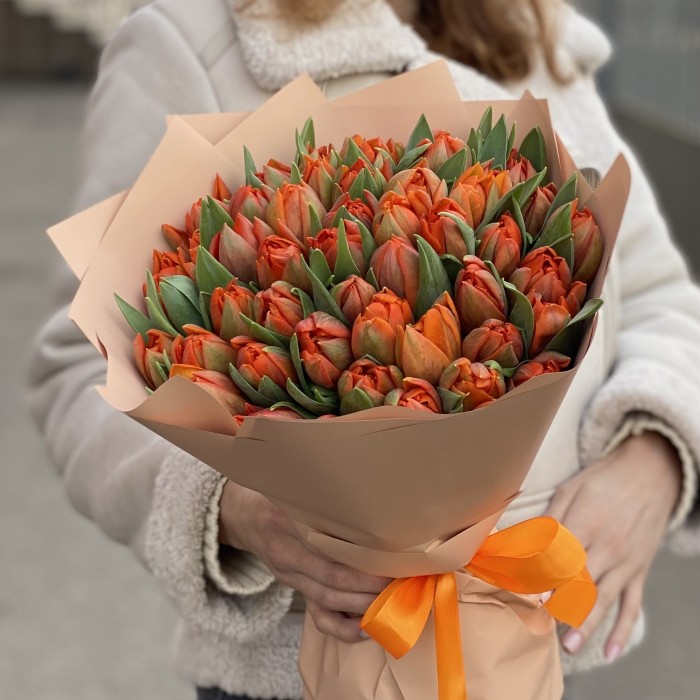 51 оранжевый пионовидный тюльпан Эрмитаж Даб