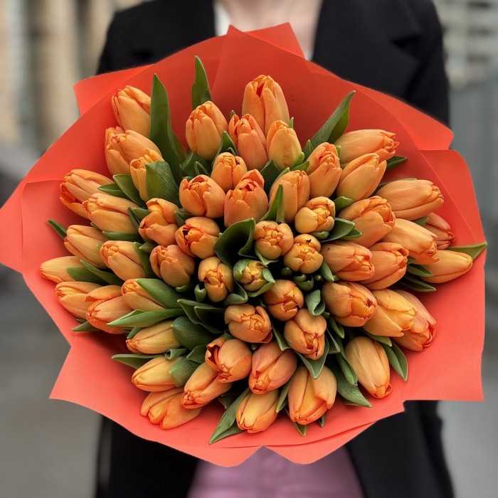 51 оранжевый тюльпан Тайм Аут в упаковке