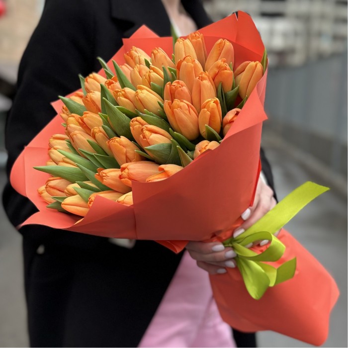 51 оранжевый тюльпан Тайм Аут в упаковке