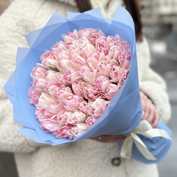 51 нежно-розовый пионовидный тюльпан Фокстрот