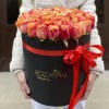 51 красно-оранжевая роза 3Д в коробке