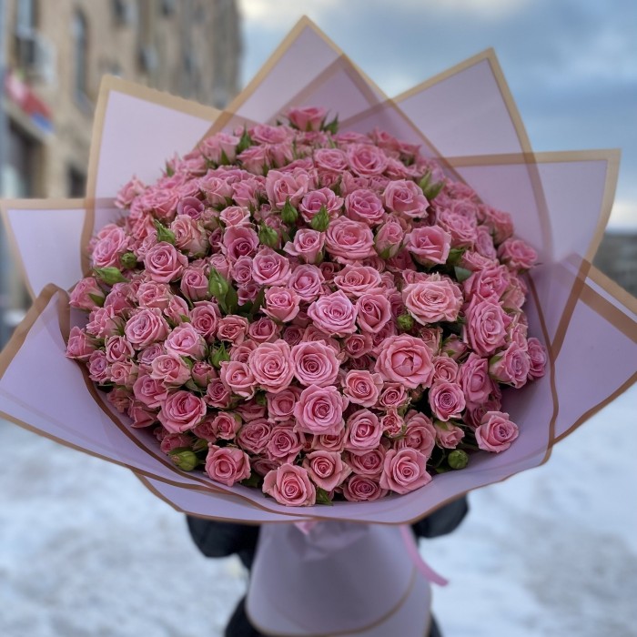 51 розовая кустовая роза Одилия 50см