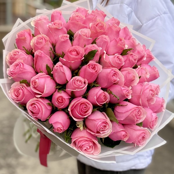 51 розовая роза Селеб 40 см