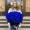 51 синяя роза 70 см