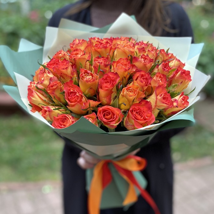51 оранжевая роза Double Dance