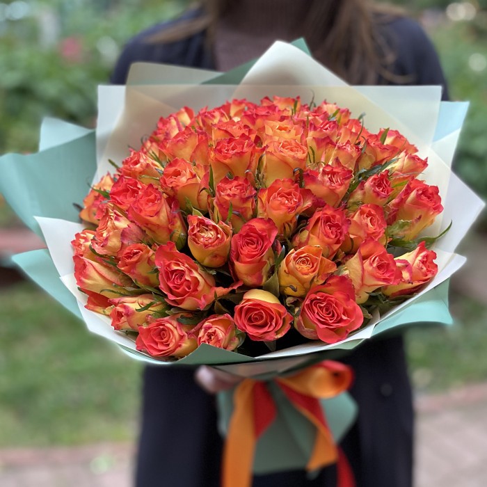 51 оранжевая роза Double Dance