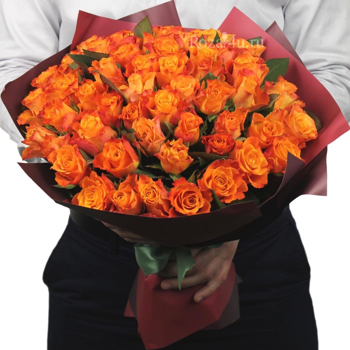 51 оранжевая роза Downtown
