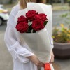 5 красных роз 70 см