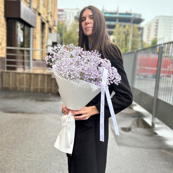 5 лавандовых гипсофил в упаковке