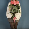 7 розовых роз Би Свит 80 см