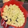 75 белых роз Мондиаль 80 см