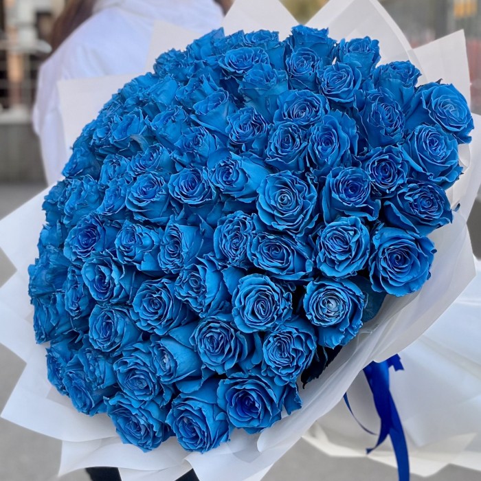 75 голубых роз Бэби Блю