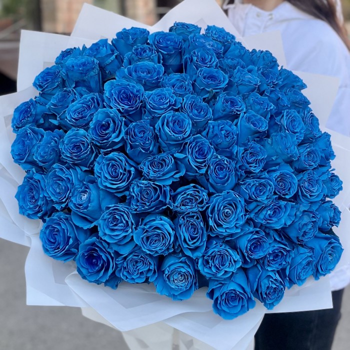 75 голубых роз Бэби Блю